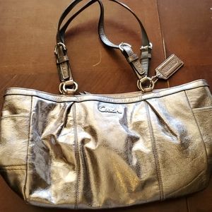 Coach metallic silver purse